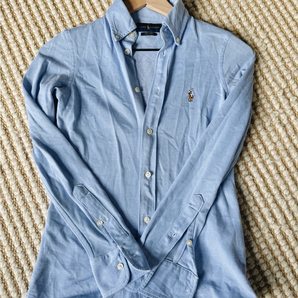 Ralph Lauren Women's Light Blue Button-Down Shirt